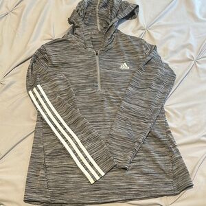 Adidas Gray Striped Hoodie